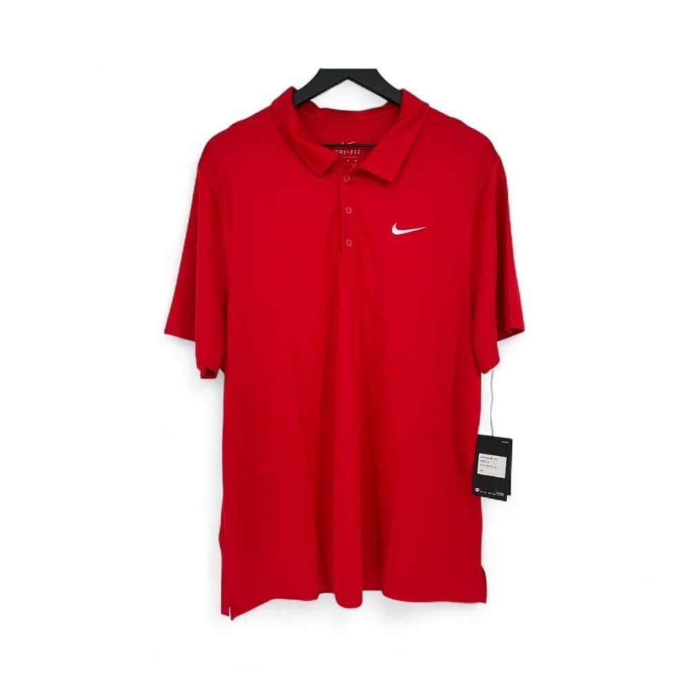 Nike Dri-FIT Golf Polo Shirt Men's XL Red APS080-657 Embroidered Logo NEW
